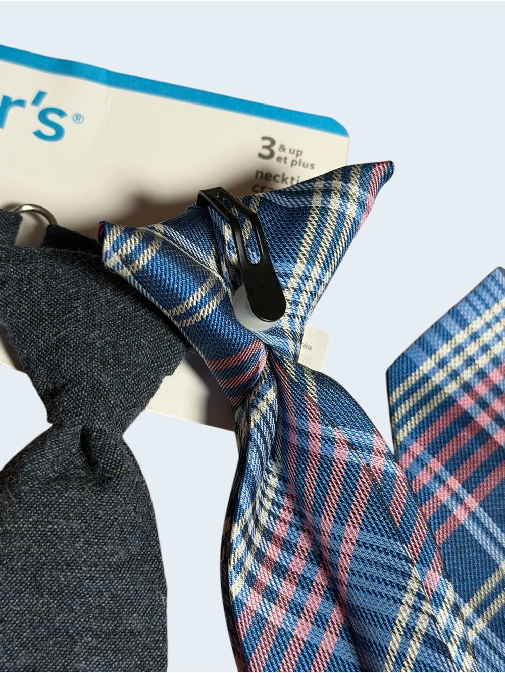 2 Carter’s Ties!! Blue Plaid & Dark Blue Jean Ties